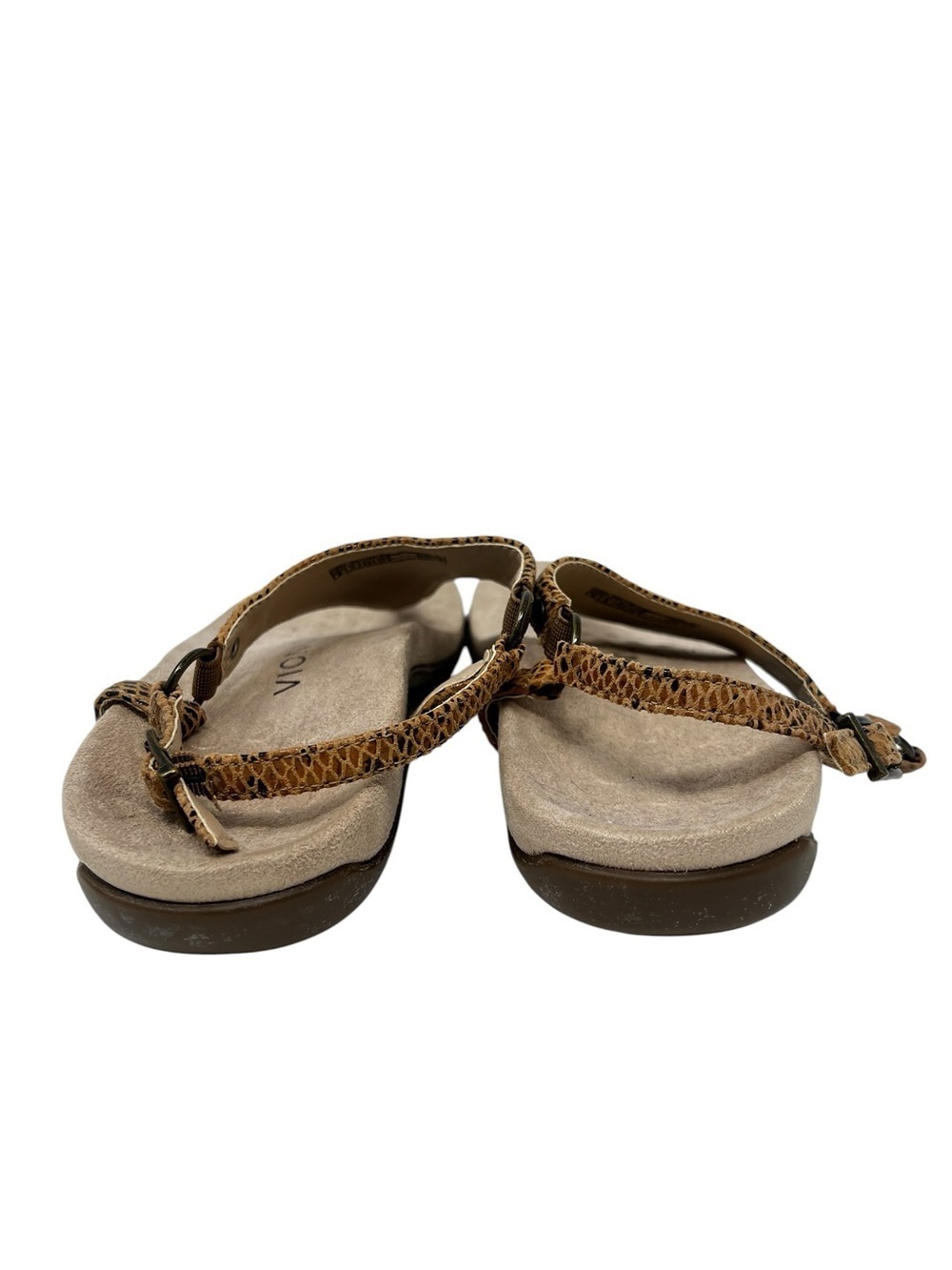 Vionic Tan Snake-Print Toe-Loop Sandals - Picture 3 of 6